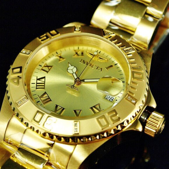 Invicta Men Pro Diver Gold Watch - Picture 1 of 6